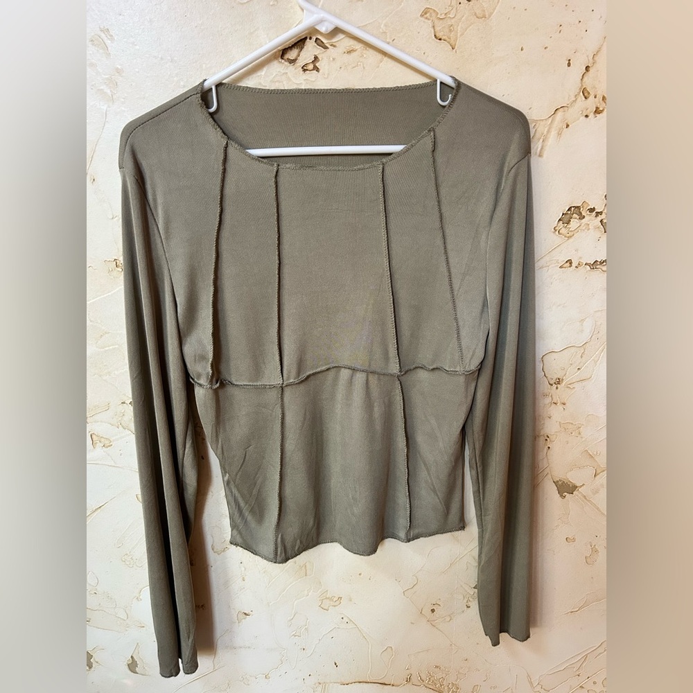 🆕Olive Long Sleeve Women's Top New Without tags Medium